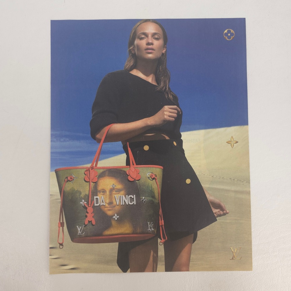 Louis Vuitton Alicia Vikander Print Ad Da Vinci Neverfull Designer Promo Art